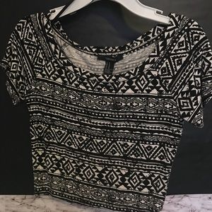 black and white crop top